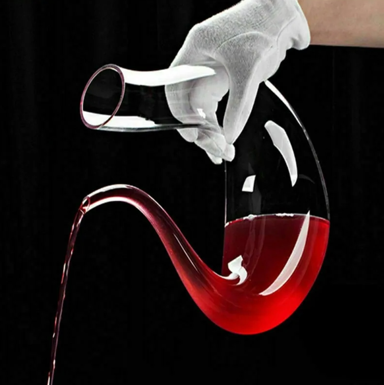 Crystal Wine Decanter: Elegant Aerator & Lees Remover